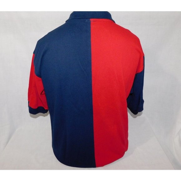 VTG Crable Sportswear Red Blue MLB Atlanta Braves Color Block Polo Shirt Men L - Picture 9 of 11